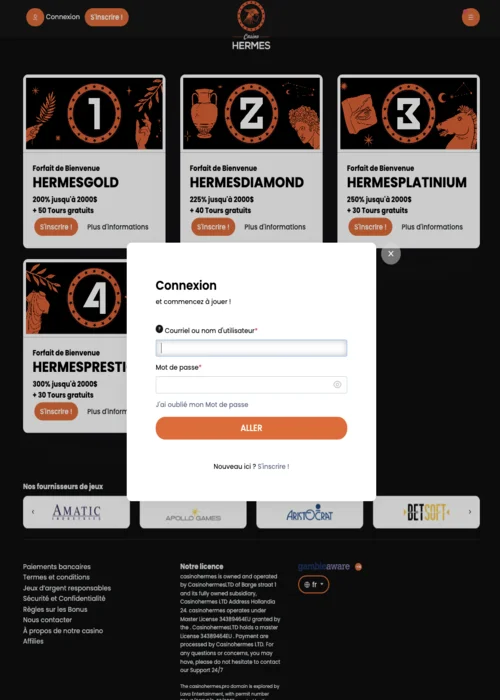 Сonnectez-vous au Site Hermes Casino<
